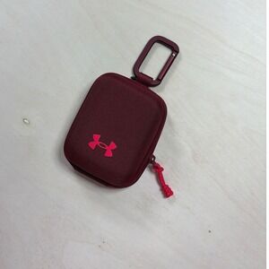 Under Armour Hardshell Accessory Case Carabiner Pouch Maroon Logo Zippered